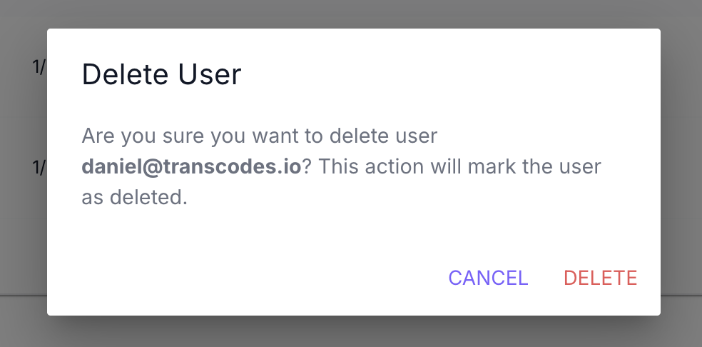 Delete User Modal